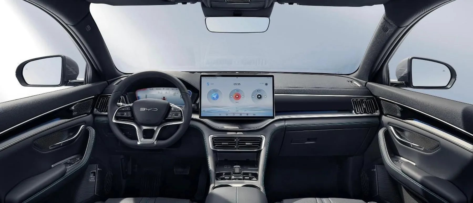 Premium-Interieur des BYD Seal U DM-i — Cockpit mit grossem Touchscreen
